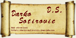 Darko Sotirović vizit kartica
